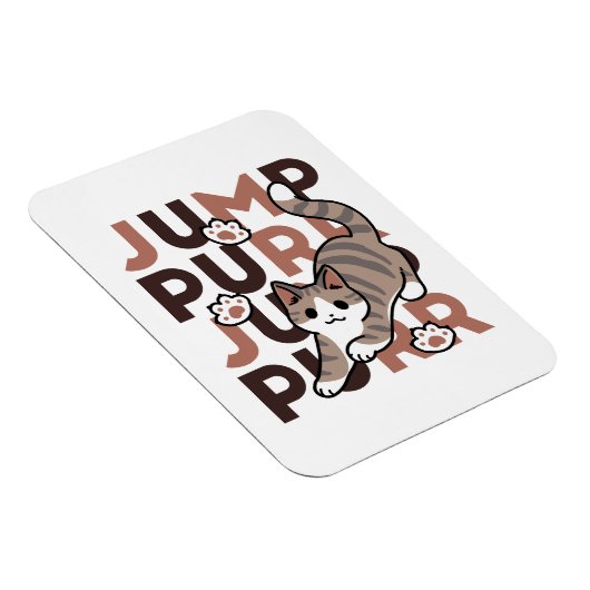 Speels Cat Jump Design - Jump Spint Pun artwork Magneet (Rechterzijde)