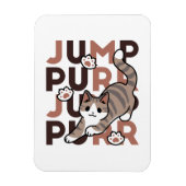 Speels Cat Jump Design - Jump Spint Pun artwork Magneet (Verticaal)