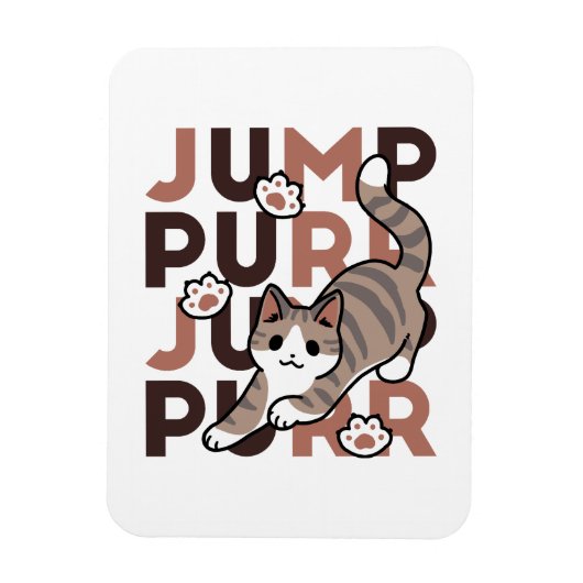Speels Cat Jump Design - Jump Spint Pun artwork Magneet (Verticaal)