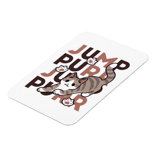 Speels Cat Jump Design - Jump Spint Pun artwork Magneet (Linkerzijde)