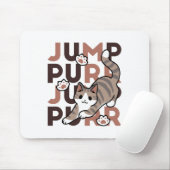 Speels Cat Jump Design - Jump Spint Pun artwork Muismat (Met muis)