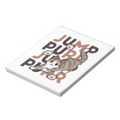 Speels Cat Jump Design - Jump Spint Pun artwork Notitieblok (Linkerzijde)