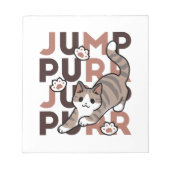 Speels Cat Jump Design - Jump Spint Pun artwork Notitieblok (Voorkant)
