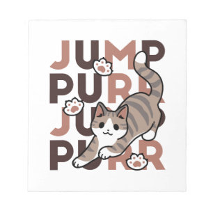 Speels Cat Jump Design - Jump Spint Pun artwork Notitieblok