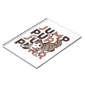 Speels Cat Jump Design - Jump Spint Pun artwork Notitieboek (Linkerzijde)
