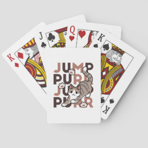Speels Cat Jump Design - Jump Spint Pun artwork Pokerkaarten