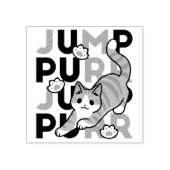 Speels Cat Jump Design - Jump Spint Pun artwork Rubberstempel (Afrduk)