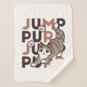 Speels Cat Jump Design - Jump Spint Pun artwork Sherpa Deken