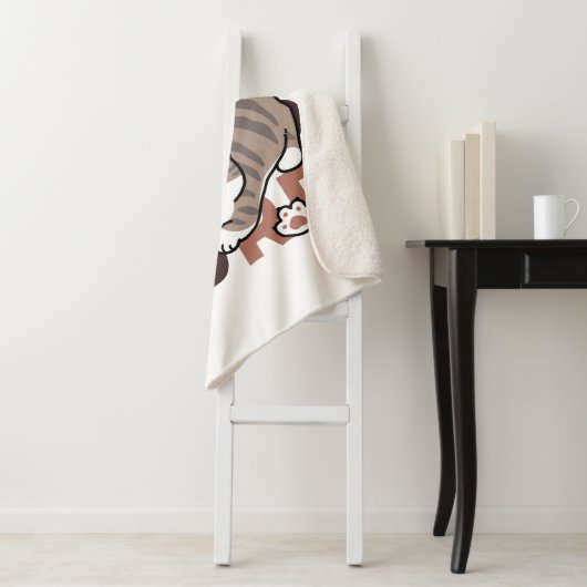 Speels Cat Jump Design - Jump Spint Pun artwork Sherpa Deken (In situ)