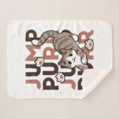 Speels Cat Jump Design - Jump Spint Pun artwork Sherpa Deken (Voorkant (horizontaal))