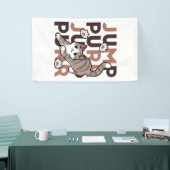 Speels Cat Jump Design - Jump Spint Pun artwork Spandoek (Beurs)