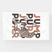 Speels Cat Jump Design - Jump Spint Pun artwork Spandoek (Horizontaal)