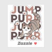 Speels Cat Jump Design - Jump Spint Pun artwork Sticker (Vel)