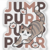 Speels Cat Jump Design - Jump Spint Pun artwork Sticker (Voorkant)