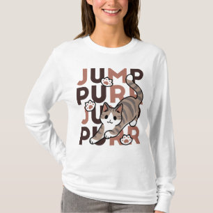 Speels Cat Jump Design - Jump Spint Pun artwork T-shirt