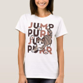 Speels Cat Jump Design - Jump Spint Pun artwork T-shirt (Voorkant)