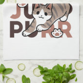 Speels Cat Jump Design - Jump Spint Pun artwork Theedoek (Gevouwen)