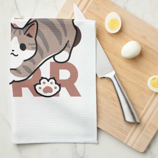 Speels Cat Jump Design - Jump Spint Pun artwork Theedoek (Quarter Fold)