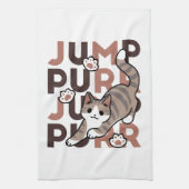 Speels Cat Jump Design - Jump Spint Pun artwork Theedoek (Verticaal)