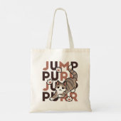 Speels Cat Jump Design - Jump Spint Pun artwork Tote Bag (Achterkant)