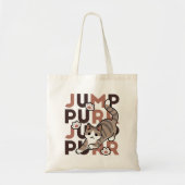 Speels Cat Jump Design - Jump Spint Pun artwork Tote Bag (Voorkant)