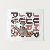 Speels Cat Jump Design - Jump Spint Pun artwork Wandkleed (Voorkant (horizontaal))
