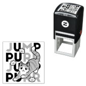 Speels Cat Jump Design - Jump Spint Pun artwork Zelfinktende Stempel (In situ)