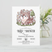 Speels Charmant Wolf Baby shower Kaart (Staand voorkant)