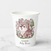 Speels Charmant Wolf Baby shower Papieren Bekers (Voorkant)