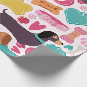 Speels dashondontwerp cadeaupapier (Hoek)