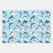Speels dolfijnenpatroon inpakpapier vel (Voorkant 3)