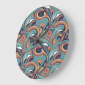 Speels dolfijnenpatroon – Ocean-geïnspireerd desig Grote Klok (Hoek)