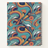 Speels dolfijnenpatroon – Ocean-geïnspireerd desig Notitieboek (Achterkant)