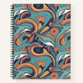 Speels dolfijnenpatroon – Ocean-geïnspireerd desig Notitieboek