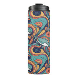 Speels dolfijnenpatroon – Ocean-geïnspireerd desig Thermosbeker