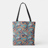 Speels dolfijnenpatroon – Ocean-geïnspireerd desig Tote Bag (Achterkant)