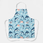 Speels dolfijnenpatroon schort (Voorkant)