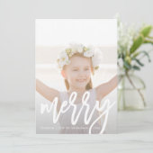 Speels Elegant Merry Script met Leopard Print Feestdagenkaart (Staand voorkant)