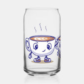 Speels en grappig koffie ontwerp blikvorm glas (Voorkant)