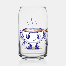 Speels en grappig koffie ontwerp blikvorm glas