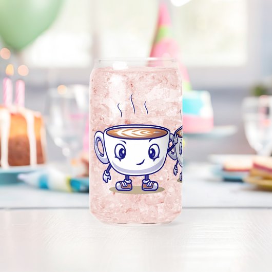 Speels en grappig koffie ontwerp blikvorm glas (Insitu (Verjaardag))