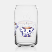 Speels en grappig koffie ontwerp blikvorm glas (Achterkant)