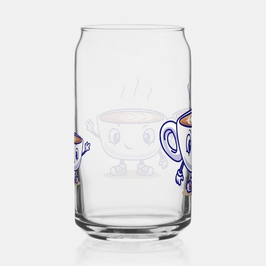 Speels en grappig koffie ontwerp blikvorm glas (Rechts)