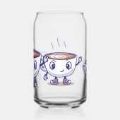 Speels en grappig koffie ontwerp blikvorm glas (Links)