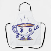 Speels en grappig koffie ontwerp schort (Voorkant)