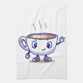 Speels en grappig koffie ontwerp theedoek (Verticaal)