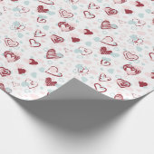 Speels en romantisch hartpatroon cadeaupapier (Hoek)