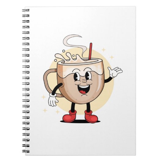 Speels en Schattig koffiekarakter Notitieboek (Voorkant)