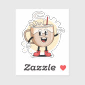 Speels en Schattig koffiekarakter Sticker (Vel)