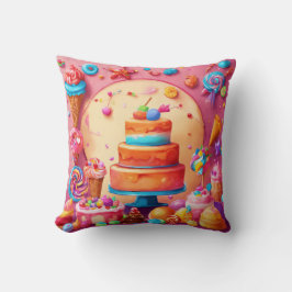 Speels gebak en Candyland Fun Kussen